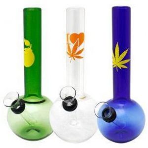 7" Glass Water Pipe w/ Sticker