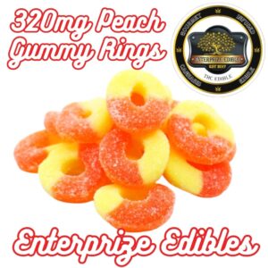 320mg Peach Gummy Rings by Enterprize Edibles from Cloud Legends 420