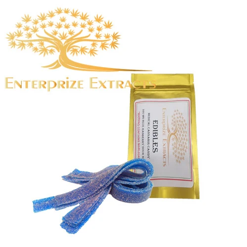 3x/ $40 -  320mg Blue Raspberry Sour Belts by Enterprize Edibles