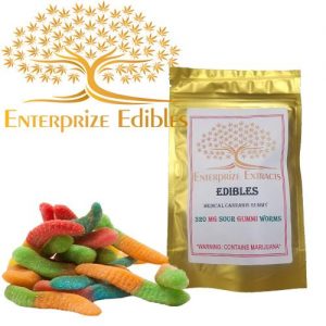 3x $40 -- 320mg Sour Gummy Worms by Enterprize Edibles