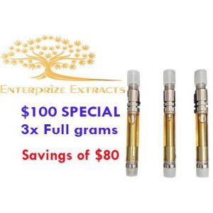 $100 -- 3 Grams of Vape Cartridges by Enterprize Extracts