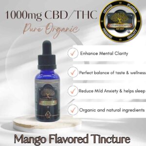 1000mg CBD/THC Mango Tincture by Enterprize Extracts from Cloud Legends 420