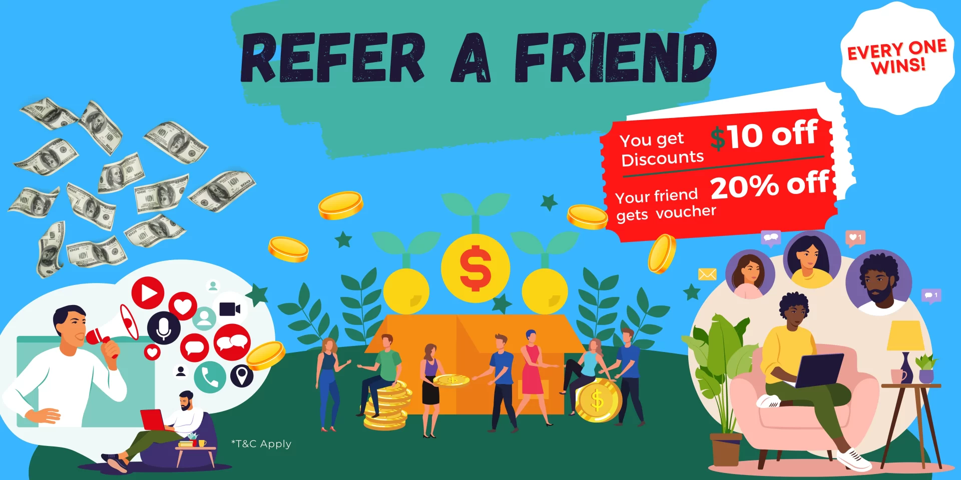 Refer a friend Banner by Cloud Legends 420