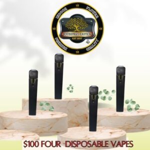 Four 1 gram Vape Disposables for $100 by Enterprize Extracts from Cloud Legends 420