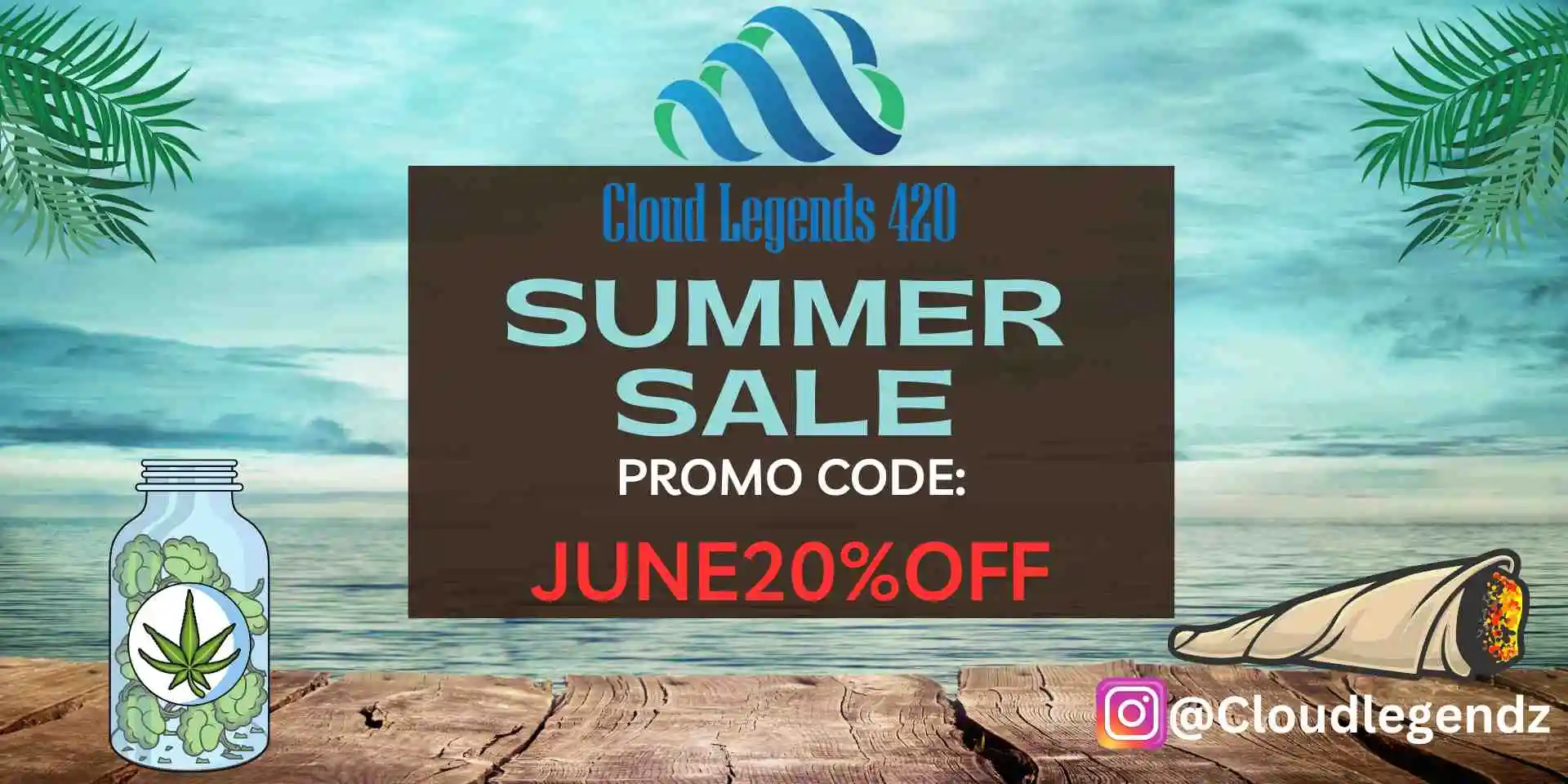 Summer Sale Banner with Promo code from Cloud Legends 420