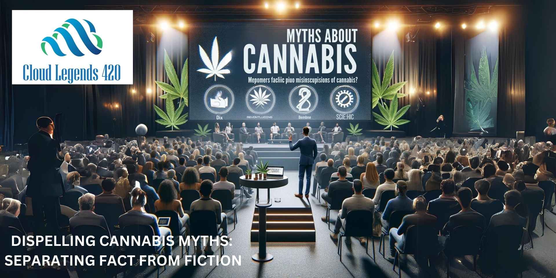 Dispelling Cannabis Myths: Separating Fact from Fiction Banner by Cloud Legends 420