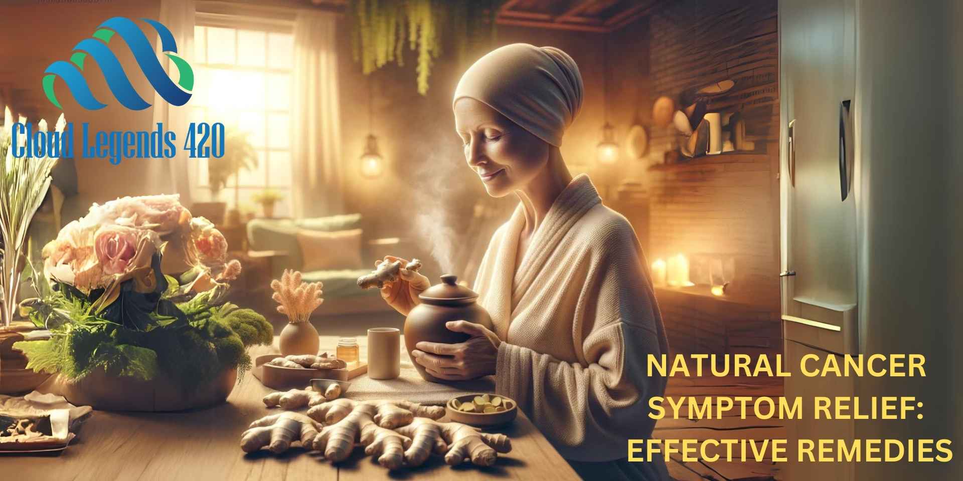 Natural Cancer Symptom Relief: Effective Remedies banner by Cloud Legends 420