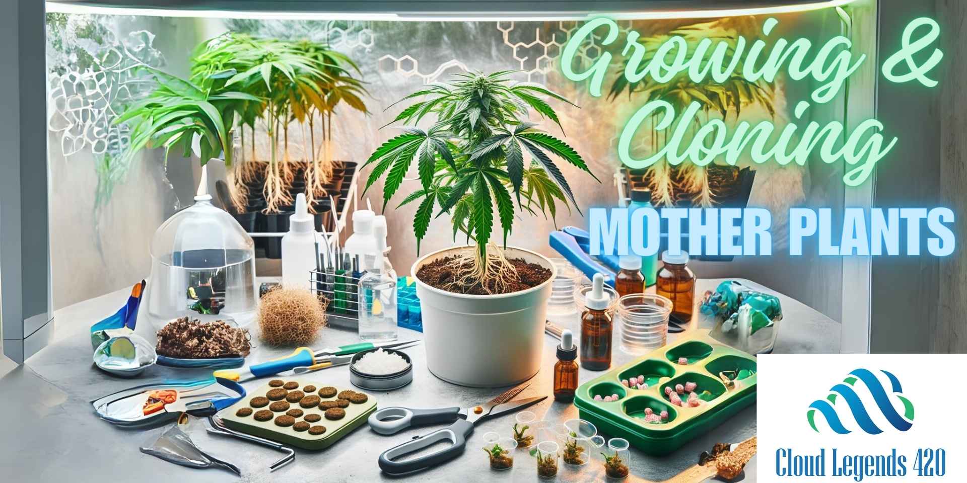 Growing and Cloning Cannabis Mother plants: Best Practices Banner by Cloud Legends 420