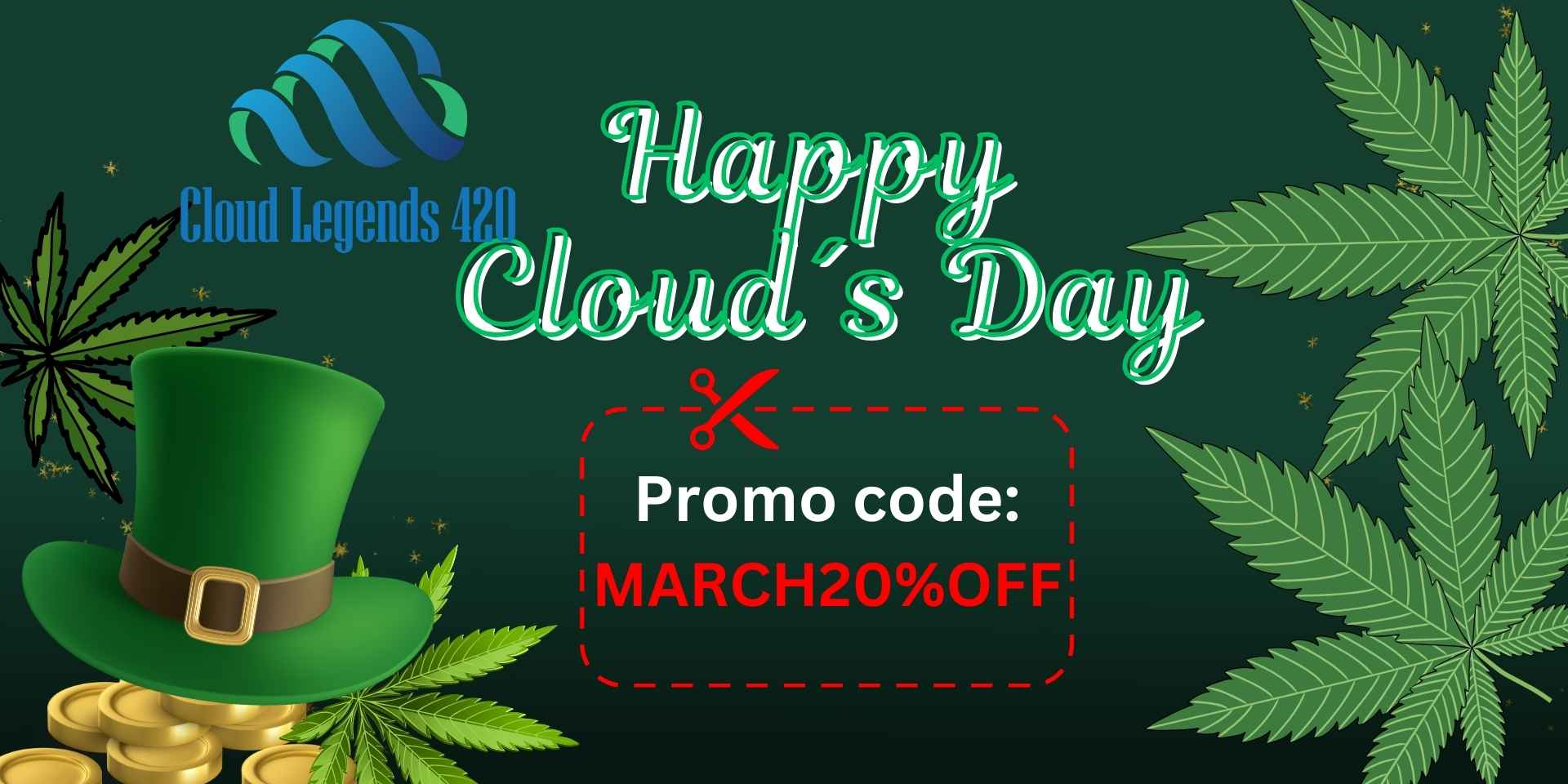 March banner 20% off promo code by Cloud Legends 420 