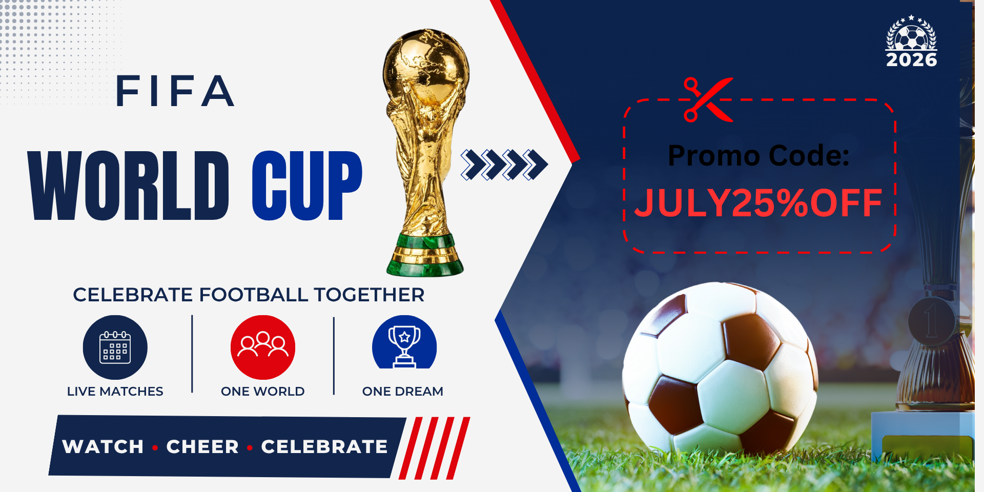 World Cup Sale 25% off Banner by Cloud Legends 420